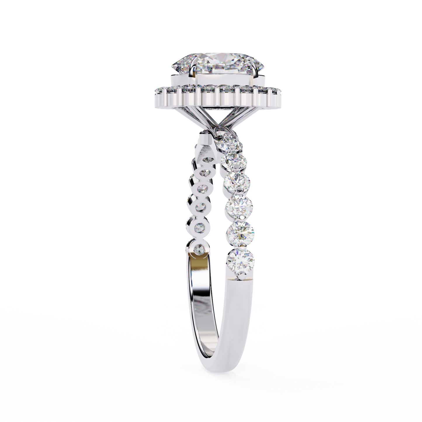 LGD Solitaire Ring Oval Stone (1.74ct) In 14K Gold
