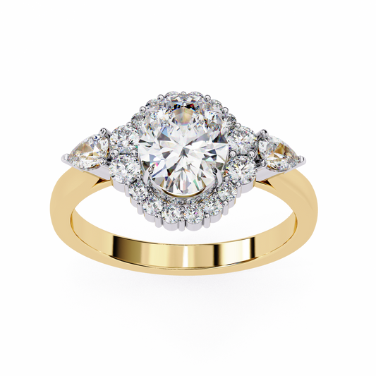 Lab Grown Diamond Solitaire Ring Oval Stone (1.54ct) In 14K Gold