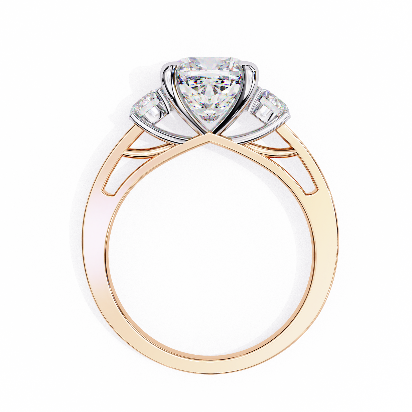 LGD Solitaire Ring Cushion Square Stone (3.31ct) In 14K Gold #LGD-CU-CD139