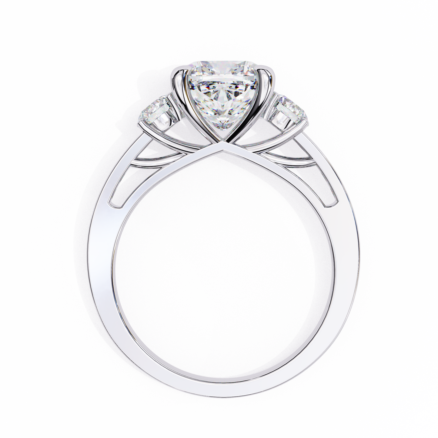 LGD Solitaire Ring Cushion Square Stone (3.31ct) In 14K Gold #LGD-CU-CD139