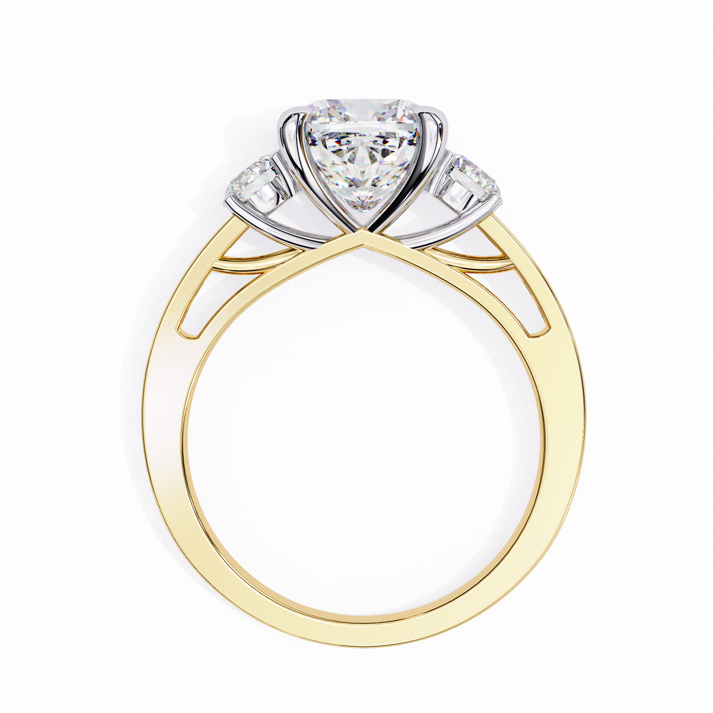 LGD Solitaire Ring Cushion Square Stone (3.31ct) In 14K Gold #LGD-CU-CD139
