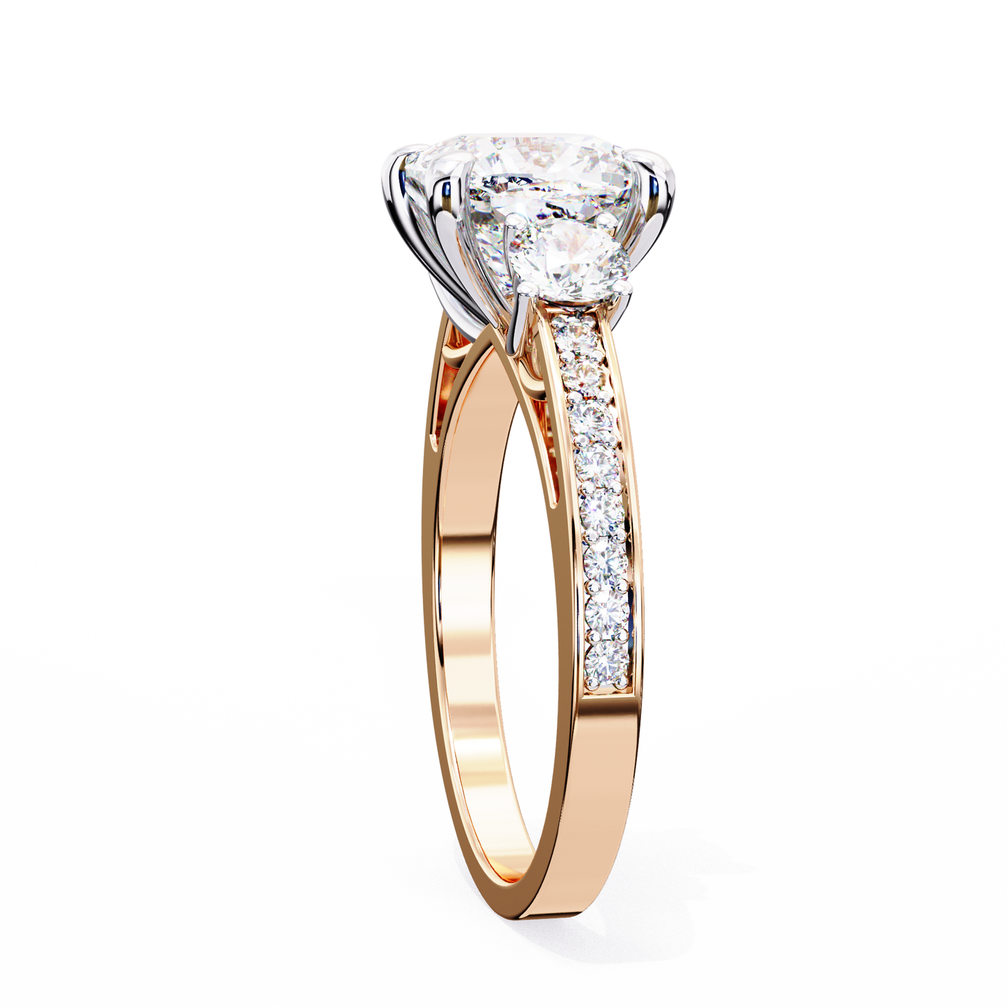 LGD Solitaire Ring Cushion Square Stone (3.31ct) In 14K Gold #LGD-CU-CD139