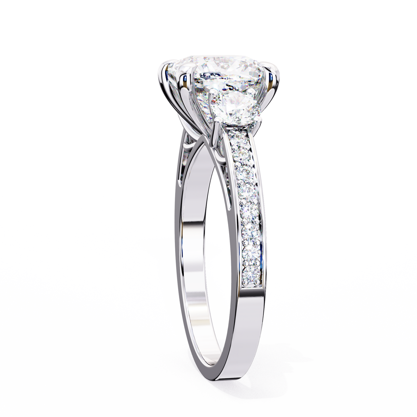 LGD Solitaire Ring Cushion Square Stone (3.31ct) In 14K Gold #LGD-CU-CD139