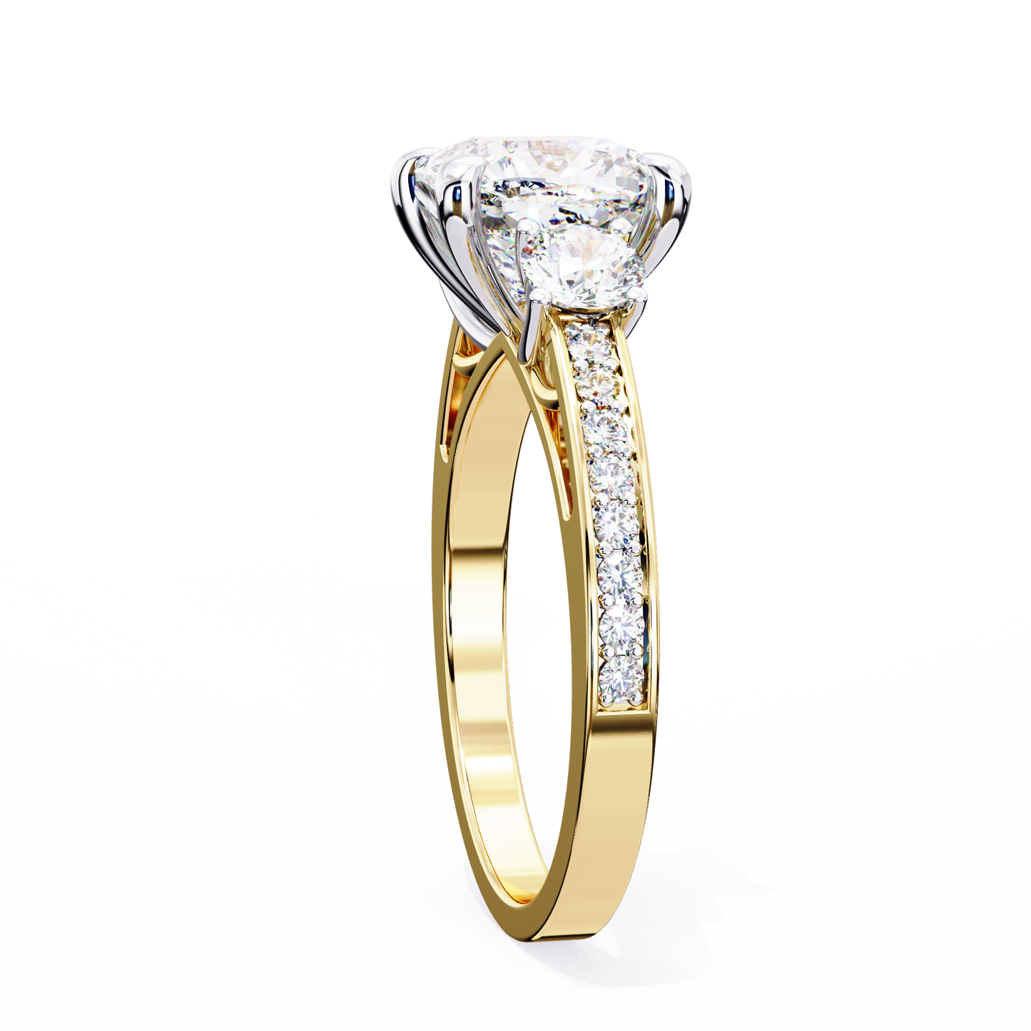 LGD Solitaire Ring Cushion Square Stone (3.31ct) In 14K Gold #LGD-CU-CD139