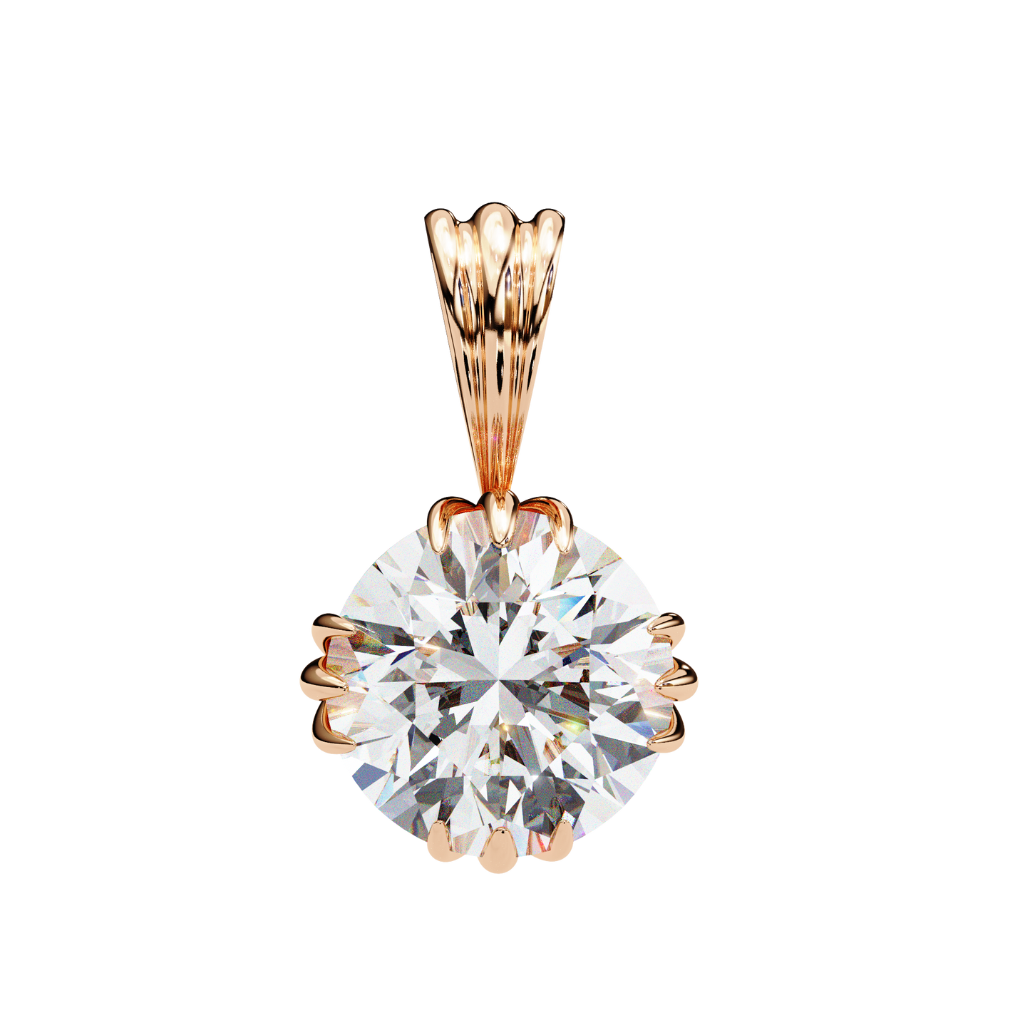 LGD Pendant Round Stone (2.04ct) In 14K Gold Without Chain