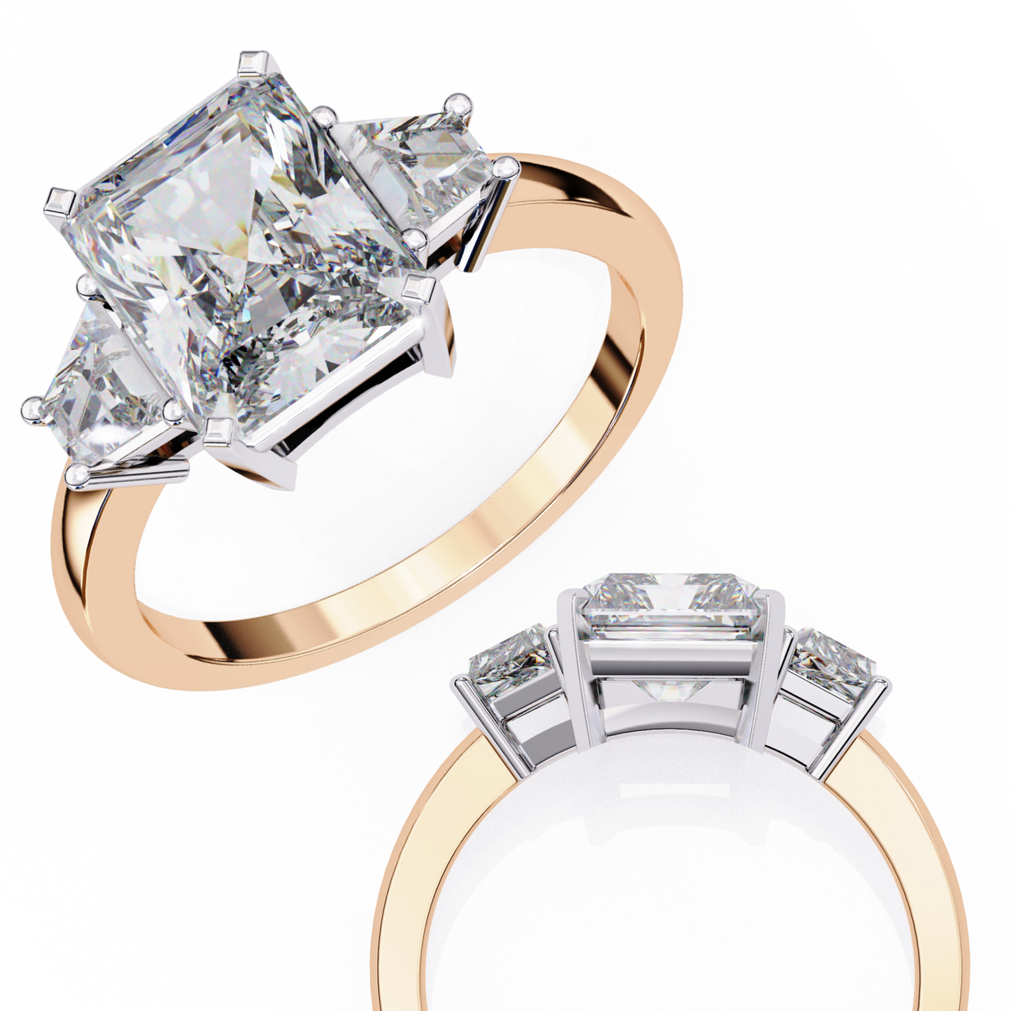 LGD Ring Solitaire Radiant Stone (4.19ct) In 14K Gold #LGD-RT-CD140
