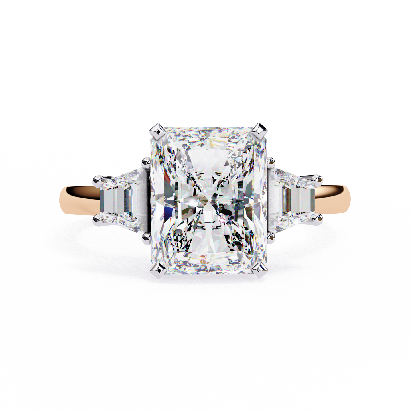 LGD Ring Solitaire Radiant Stone (4.19ct) In 14K Gold #LGD-RT-CD140