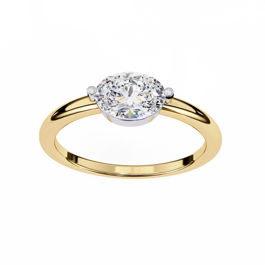Lab Grown Diamond Ring Oval Stone (0.86ct) In 14K Gold