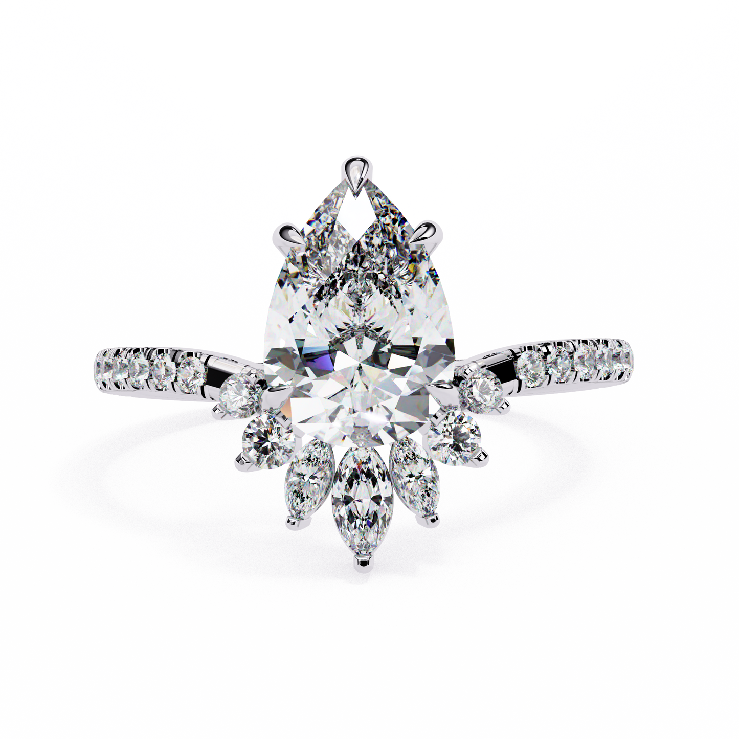 LGD Solitaire Ring Pear Stone(2.26ct )In 14k Gold