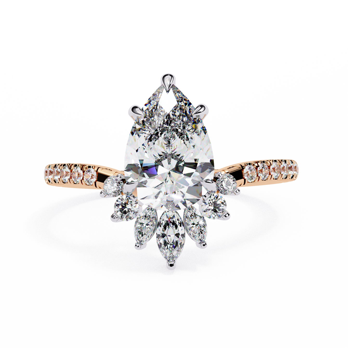 LGD Solitaire Ring Pear Stone(2.26ct )In 14k Gold