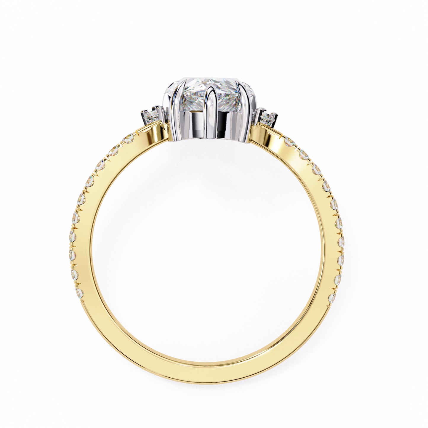 LGD Solitaire Ring Pear Stone(2.26ct )In 14k Gold