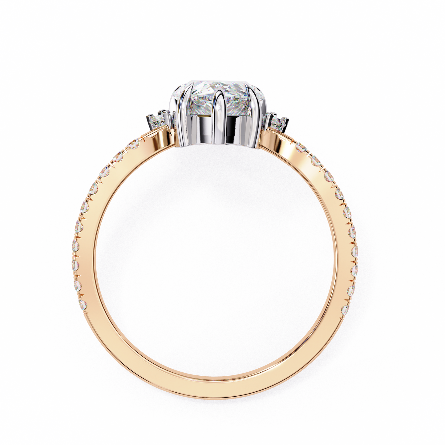 LGD Solitaire Ring Pear Stone(2.26ct )In 14k Gold