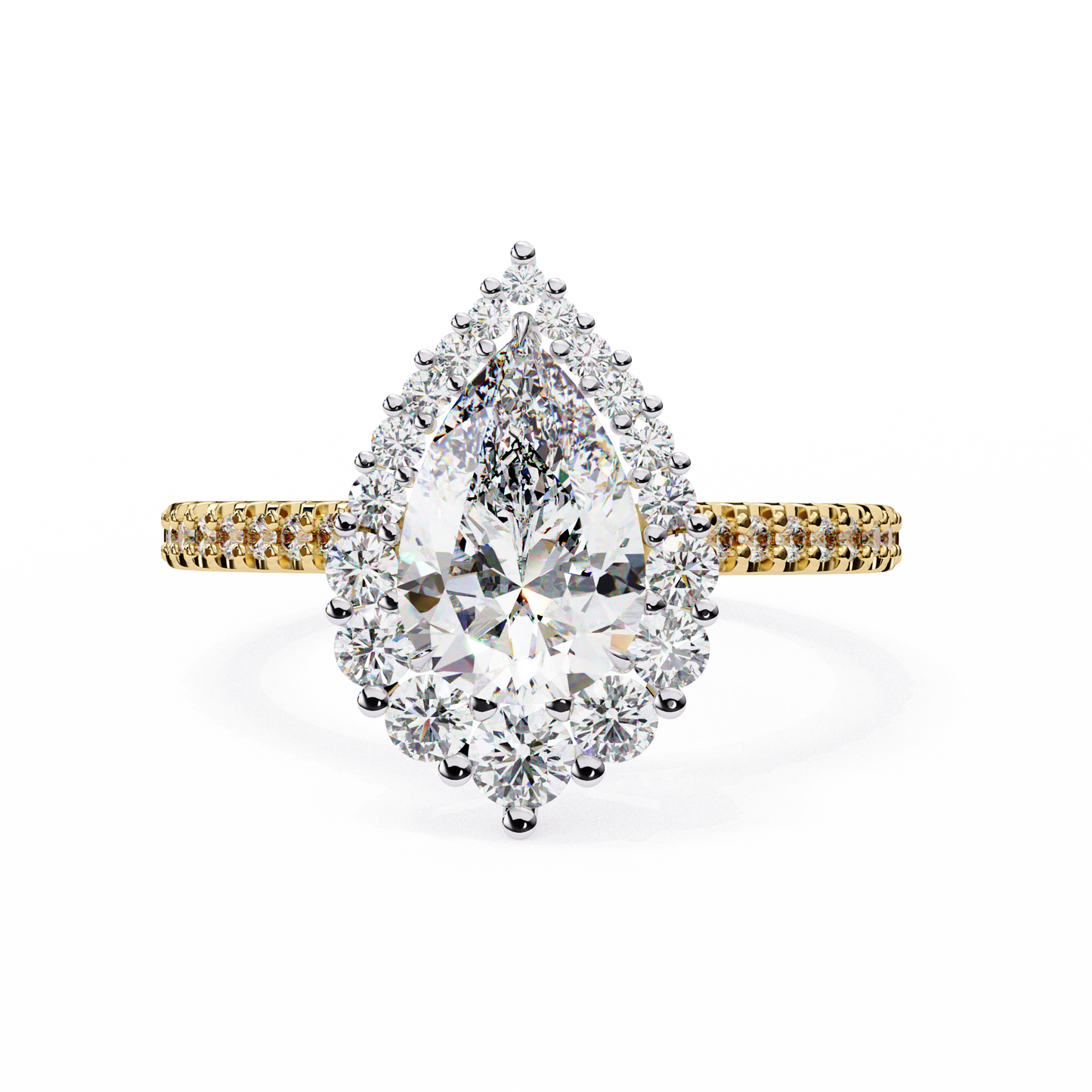 LGD Solitaire Ring Pear Stone(2.34ct )In 14k Gold #LGD-PE-CD146