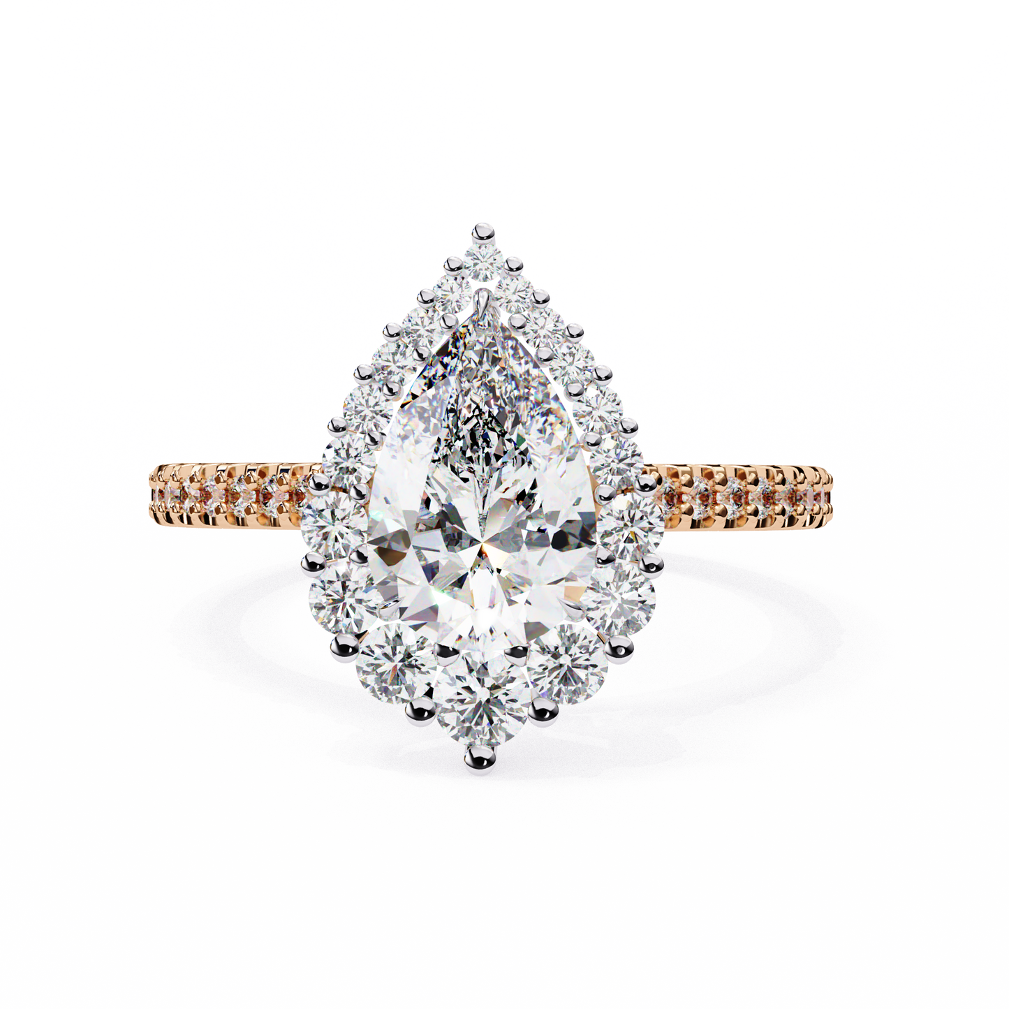 LGD Solitaire Ring Pear Stone(2.34ct )In 14k Gold #LGD-PE-CD146