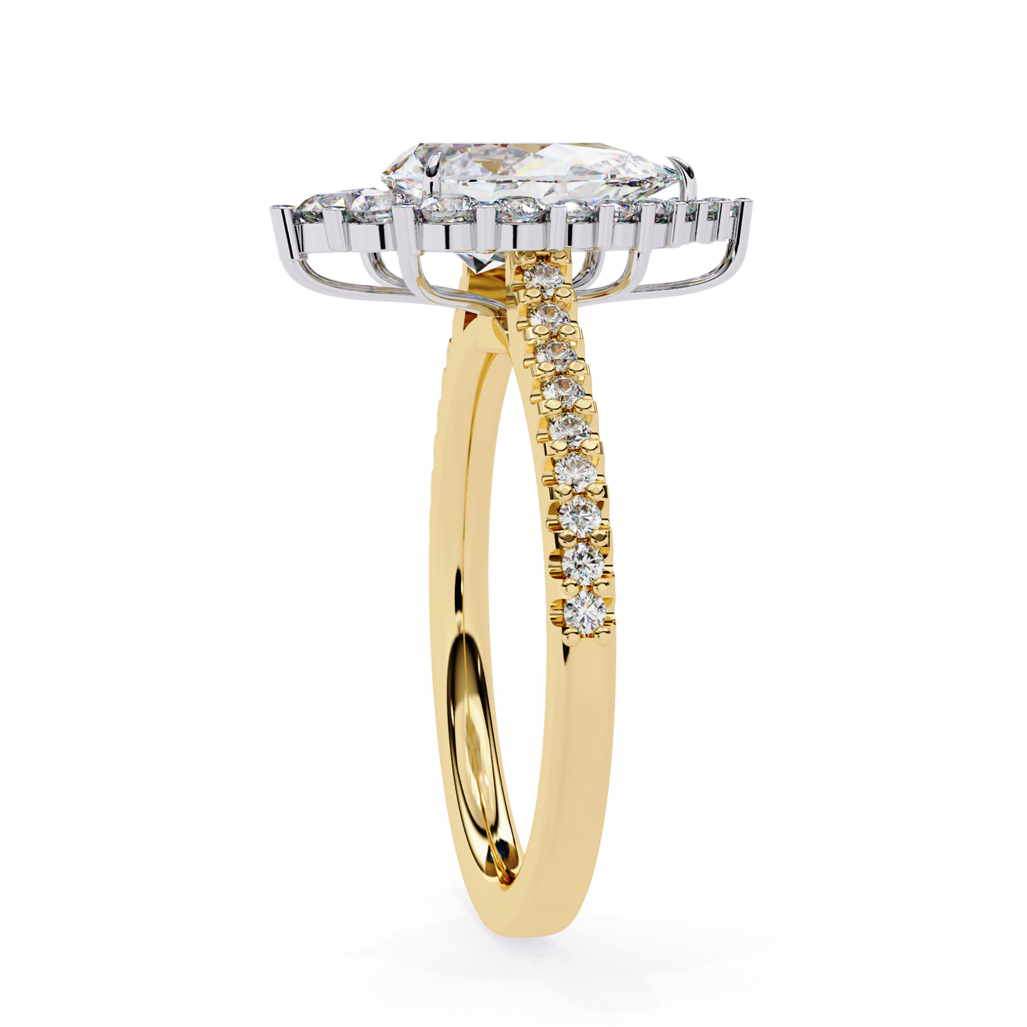 LGD Solitaire Ring Pear Stone(2.34ct )In 14k Gold #LGD-PE-CD146