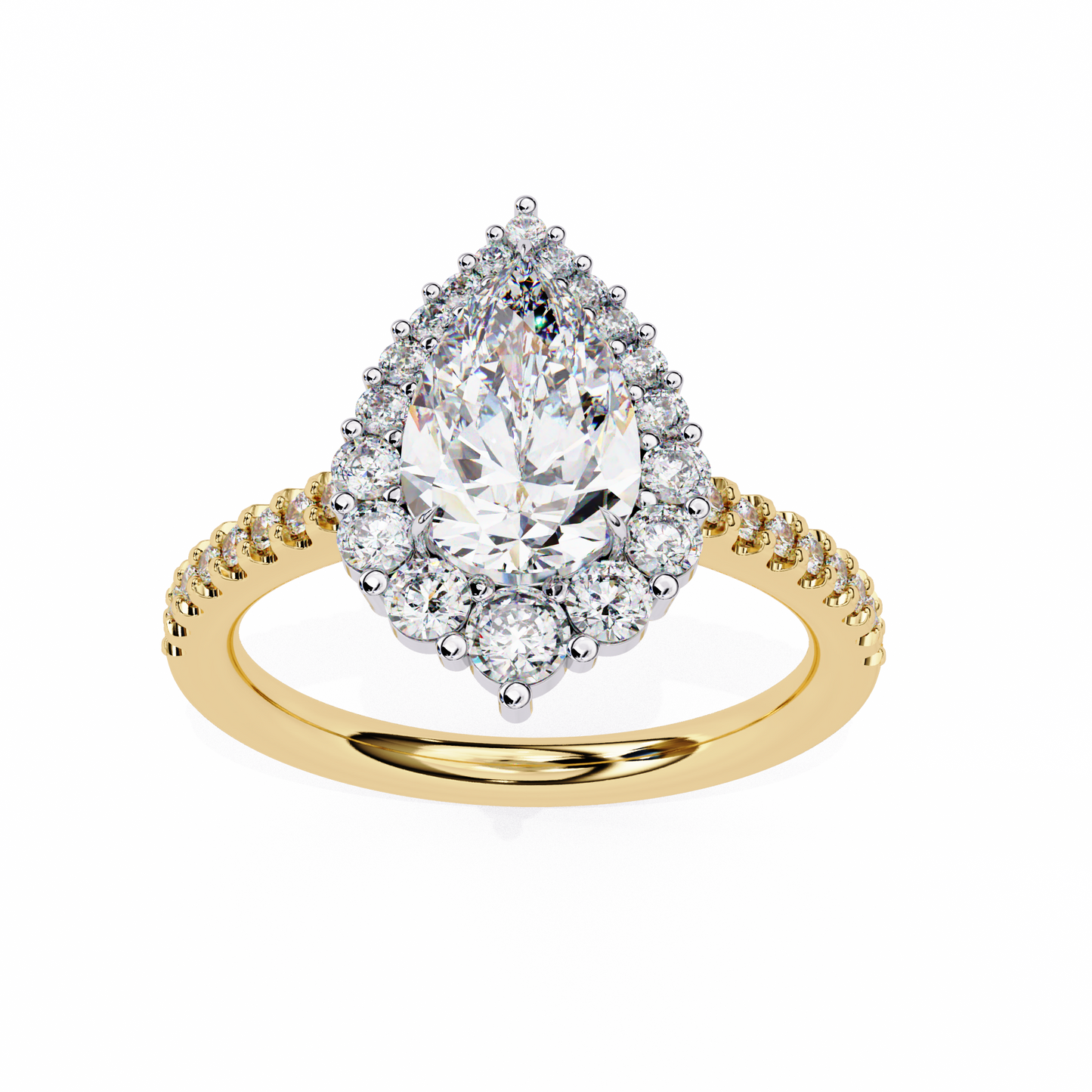 LGD Solitaire Ring Pear Stone(2.34ct )In 14k Gold #LGD-PE-CD146