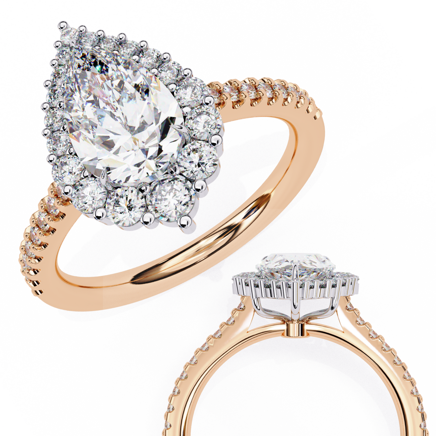 LGD Solitaire Ring Pear Stone(2.34ct )In 14k Gold #LGD-PE-CD146