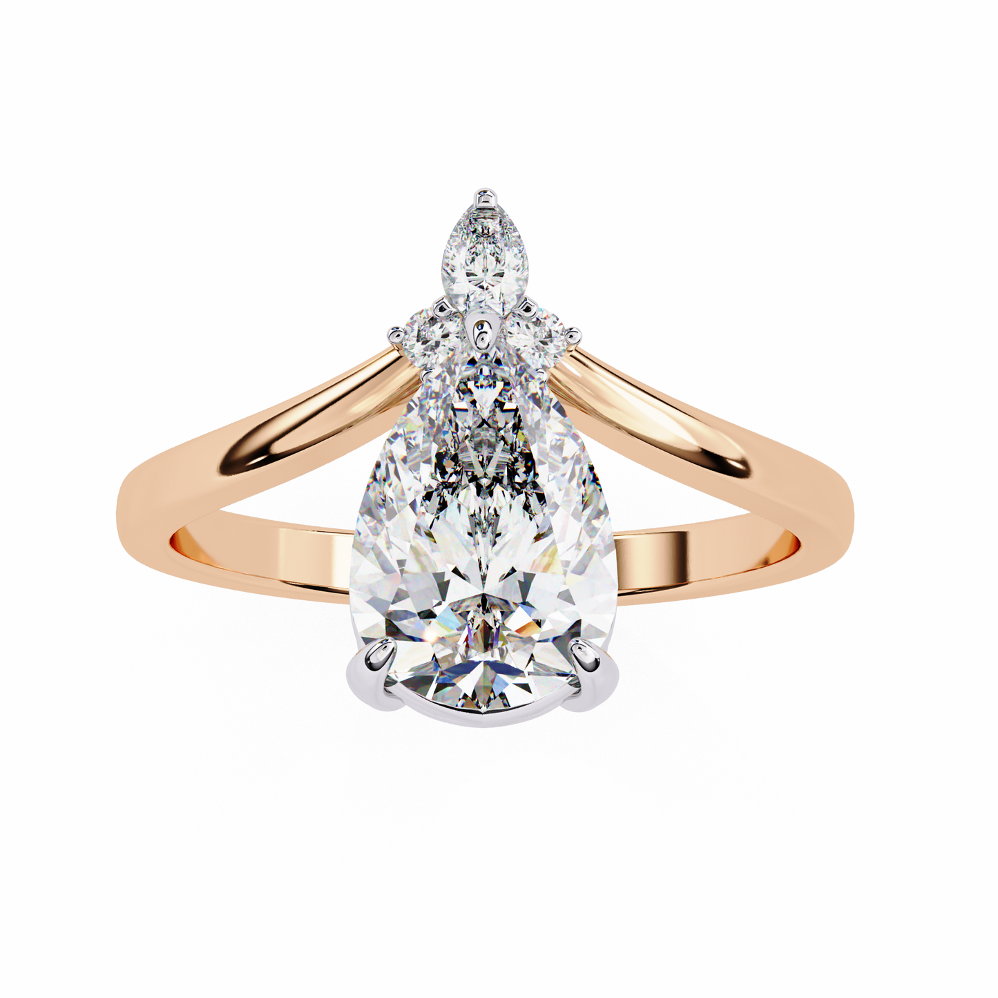 LGD Solitaire Ring Pear Stone (2.94ct) In 14K Gold #LGD-PE-CD147
