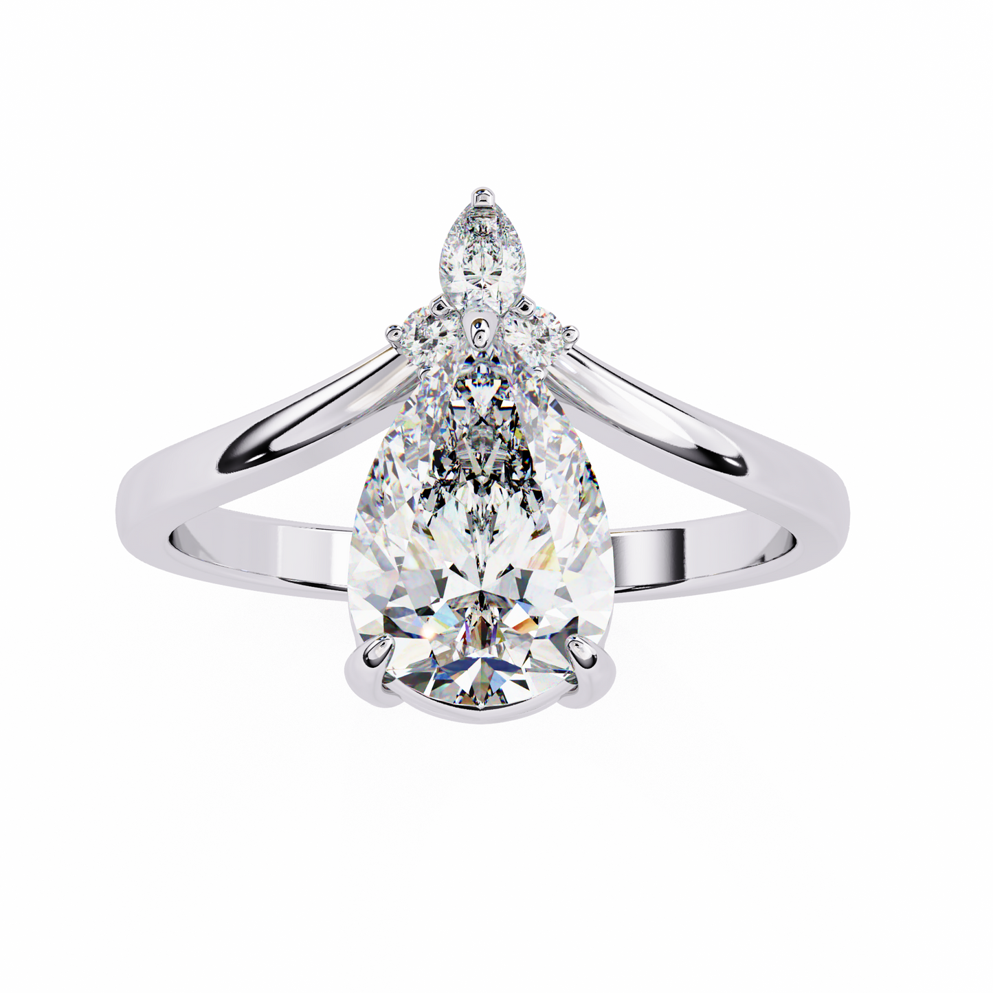 LGD Solitaire Ring Pear Stone (2.94ct) In 14K Gold #LGD-PE-CD147