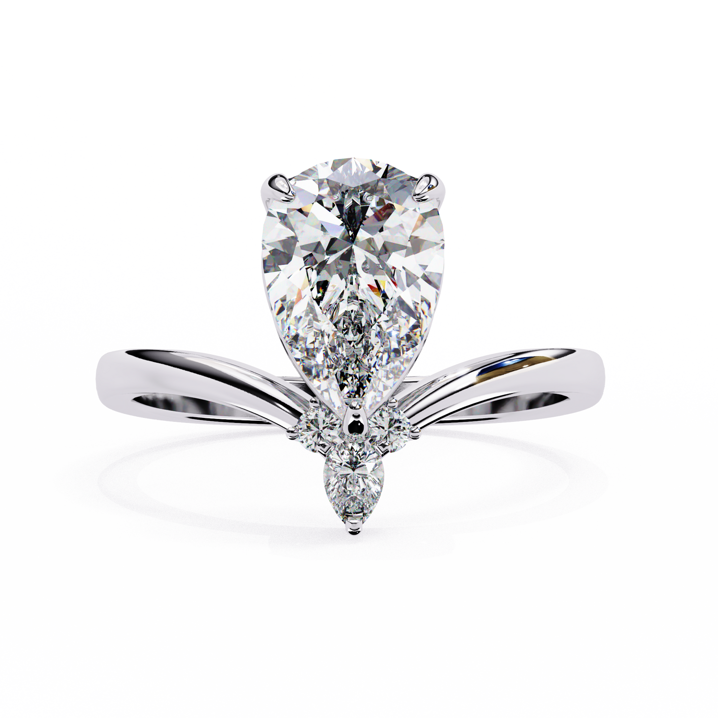 LGD Solitaire Ring Pear Stone (2.94ct) In 14K Gold #LGD-PE-CD147
