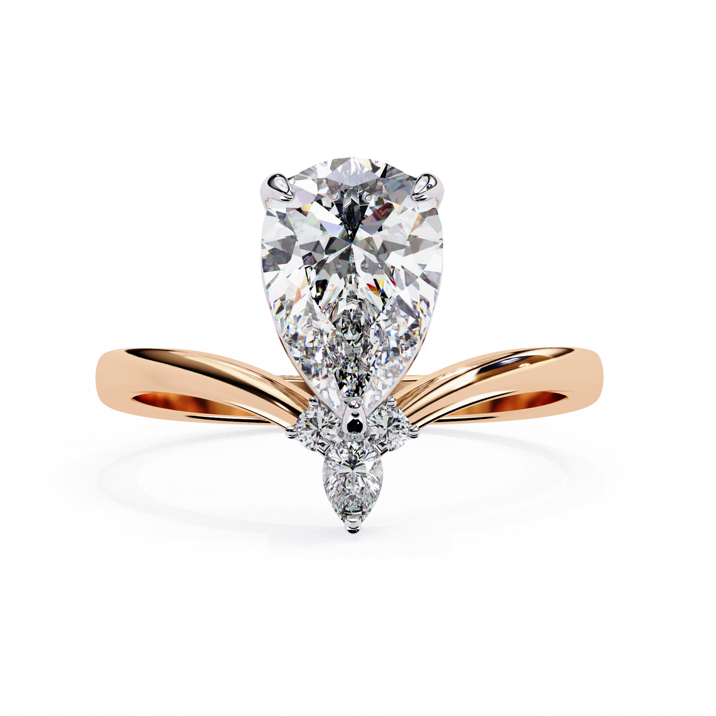 LGD Solitaire Ring Pear Stone (2.94ct) In 14K Gold #LGD-PE-CD147