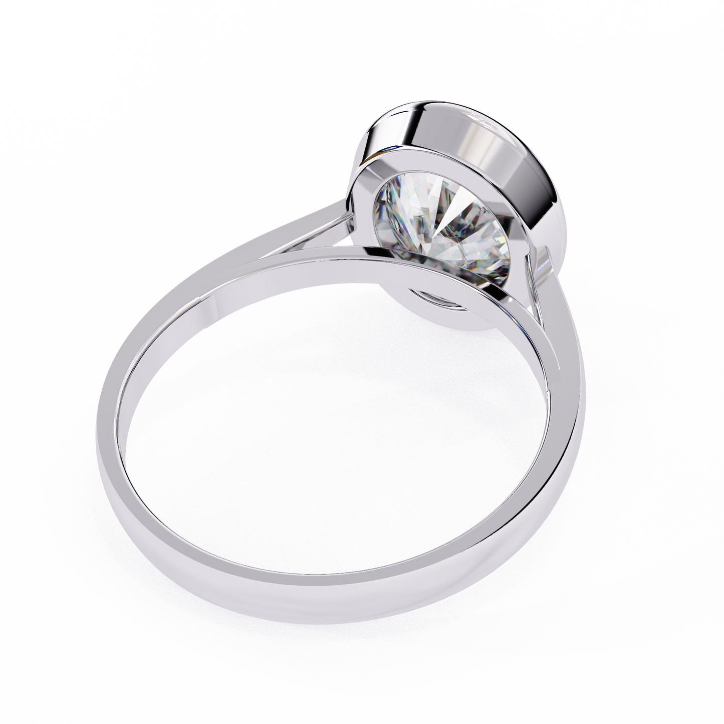 LGD Solitaire Ring Oval Stone (2.42ct) In 14K Gold