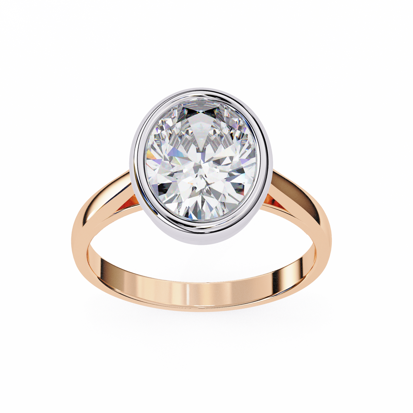 LGD Solitaire Ring Oval Stone (2.42ct) In 14K Gold