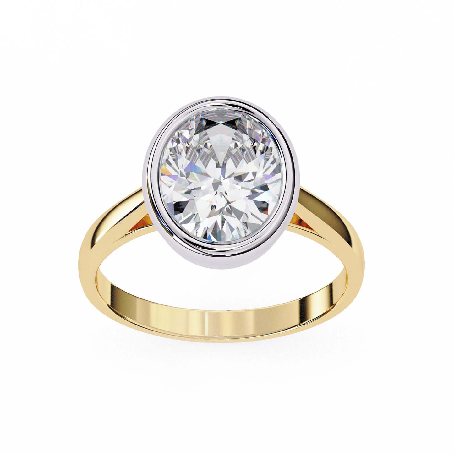 LGD Solitaire Ring Oval Stone (2.42ct) In 14K Gold