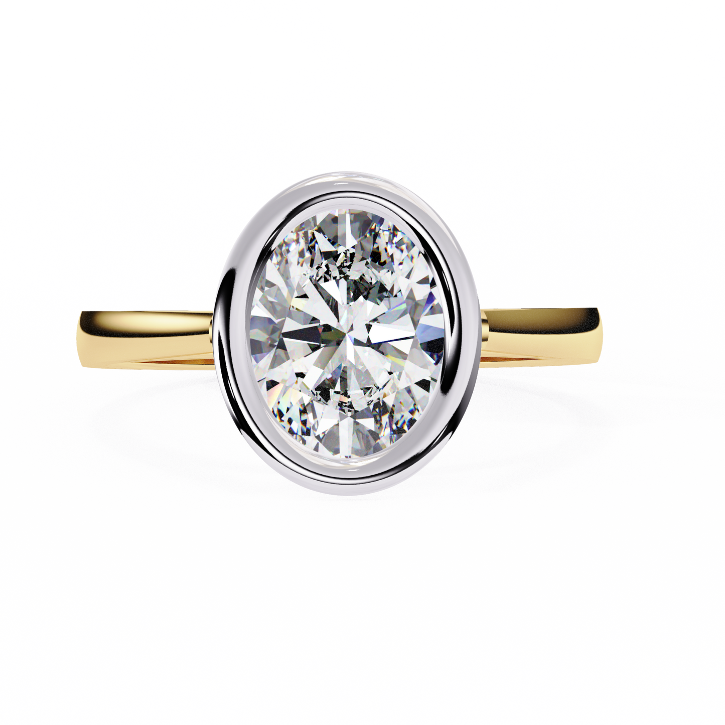 LGD Solitaire Ring Oval Stone (2.42ct) In 14K Gold