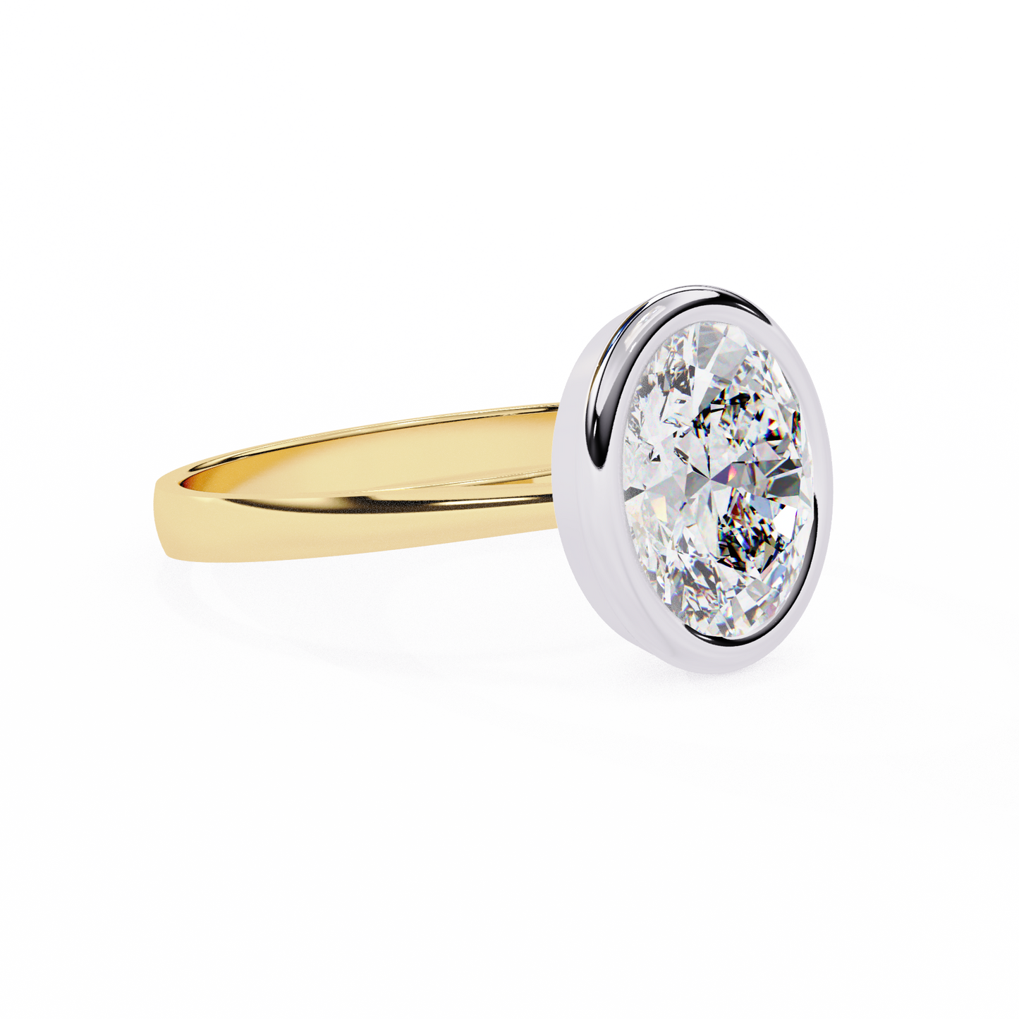 LGD Solitaire Ring Oval Stone (2.42ct) In 14K Gold