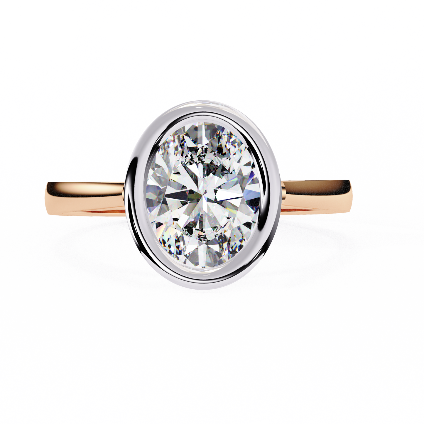 LGD Solitaire Ring Oval Stone (2.42ct) In 14K Gold