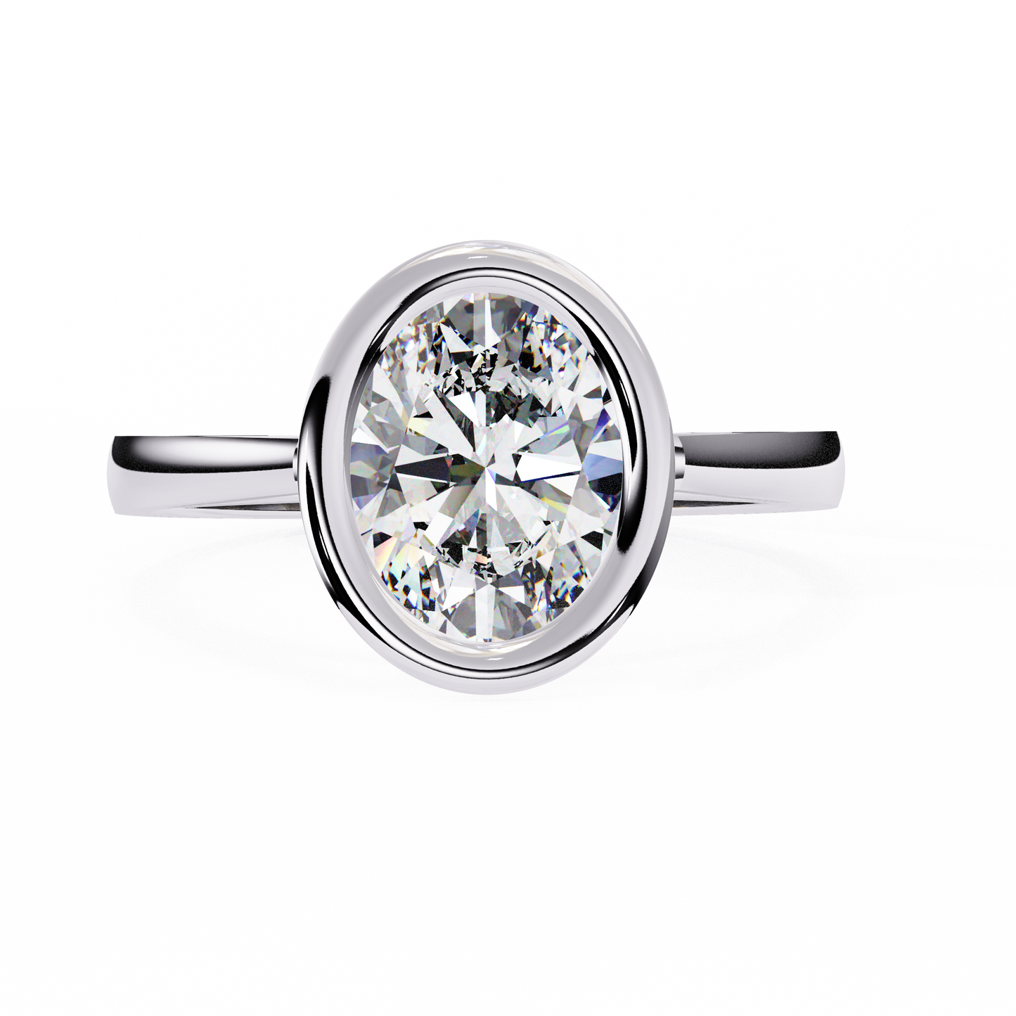 LGD Solitaire Ring Oval Stone (2.42ct) In 14K Gold