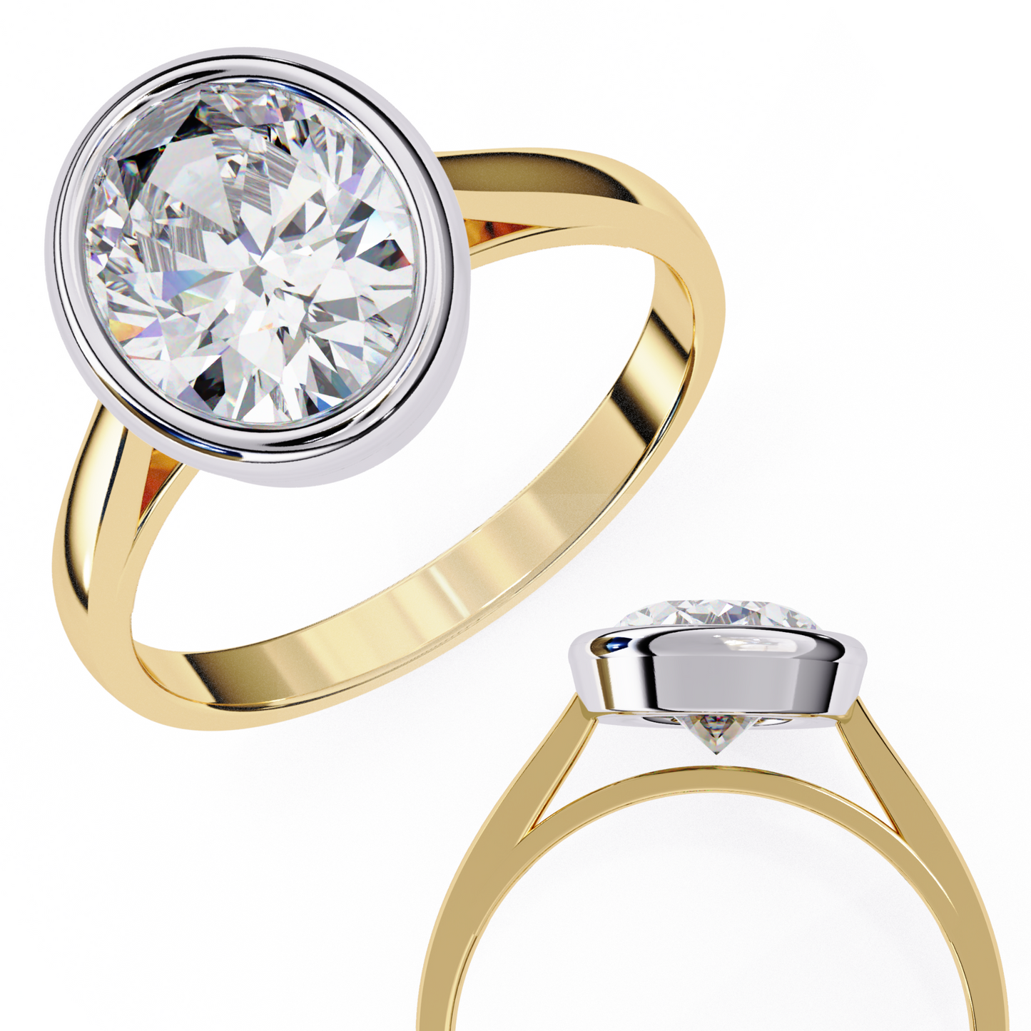 LGD Solitaire Ring Oval Stone (2.42ct) In 14K Gold