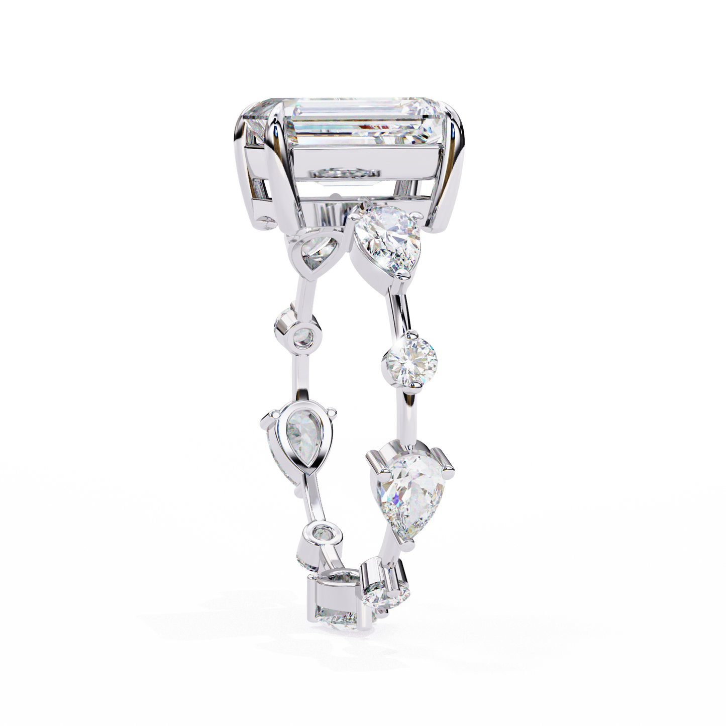 Lab Grown Diamond Solitaire Ring Radiant Stone (3.71ct) In 14K Gold