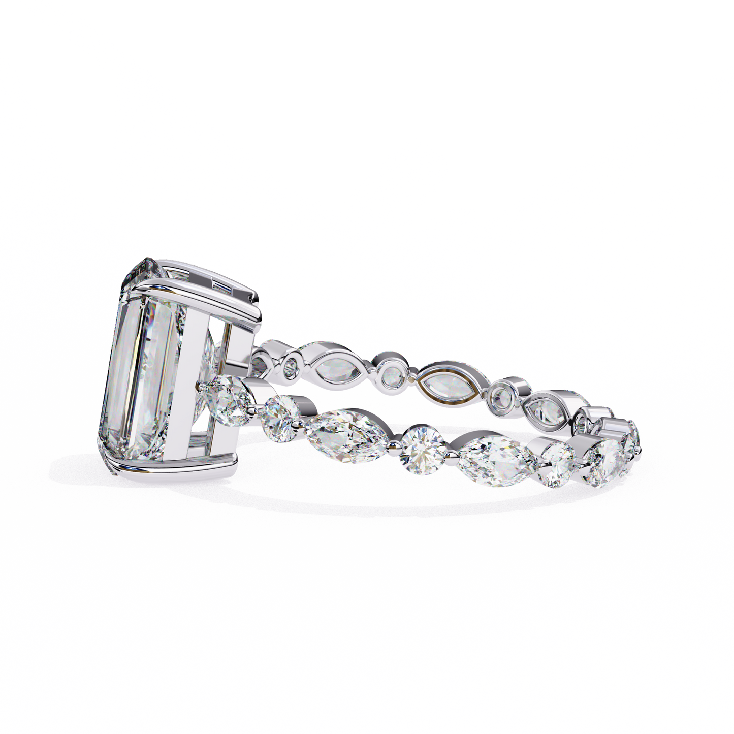 Lab Grown Diamond Solitaire Ring Radiant Stone (3.66ct) In 14K Gold