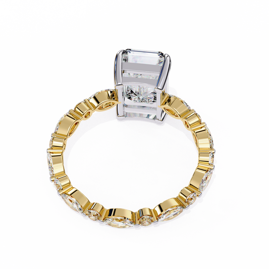 Lab Grown Diamond Solitaire Ring Radiant Stone (3.66ct) In 14K Gold