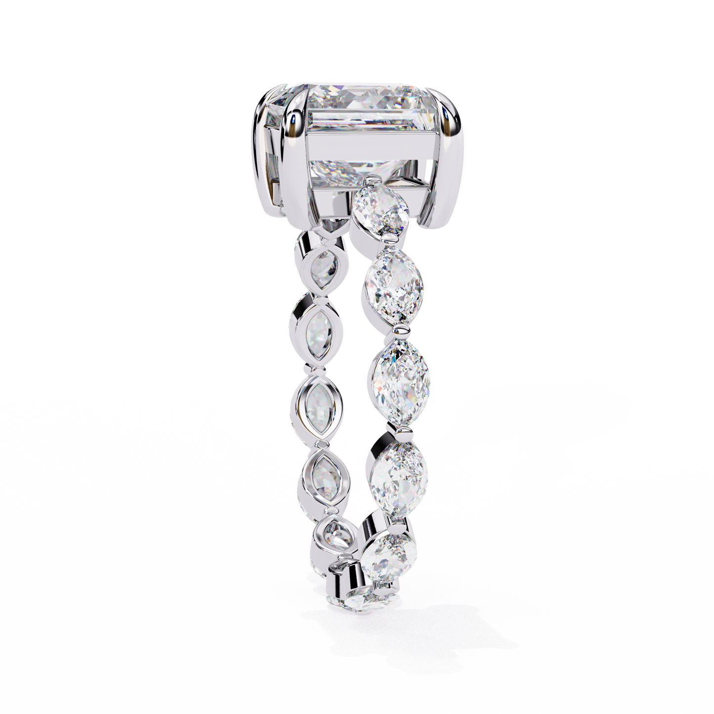 Lab Grown Diamond Solitaire Ring Princess Stone (3.55ct) In 14K Gold