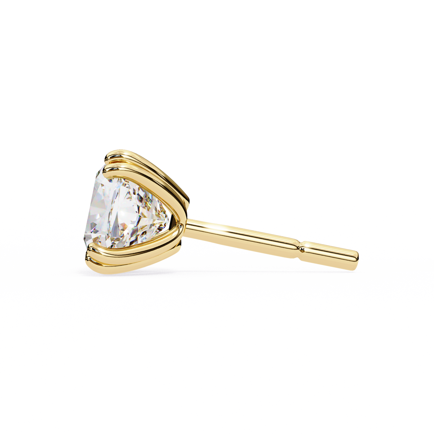 LGD Solitaire Ear Studs Cushion Square Stone (2.24ct) In 14K Gold