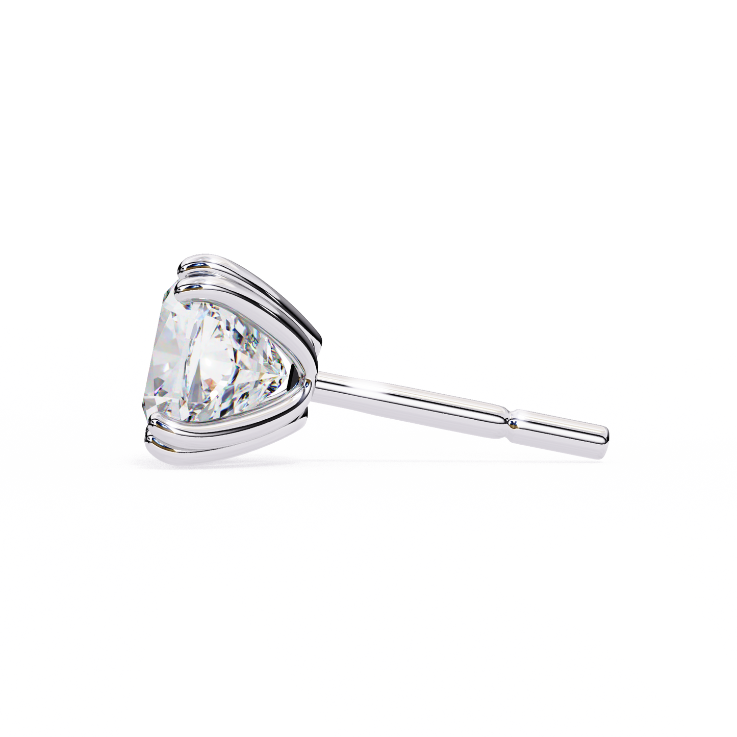 LGD Solitaire Ear Studs Cushion Square Stone (2.24ct) In 14K Gold