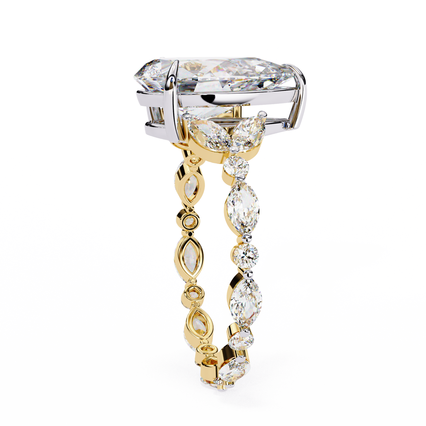 LGD Solitaire Ring Pear Stone (3.97ct) In 14K Gold #LGD-PE-CD161