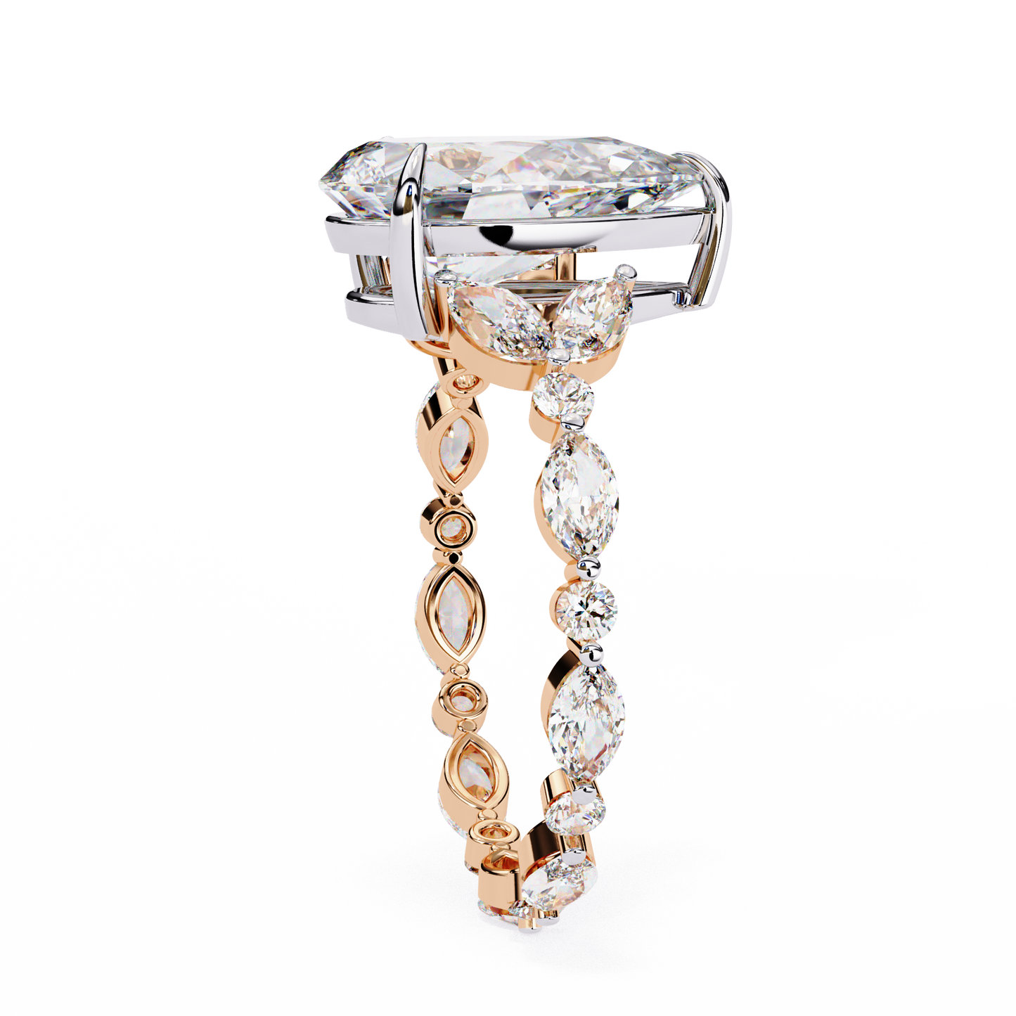 LGD Solitaire Ring Pear Stone (3.97ct) In 14K Gold #LGD-PE-CD161