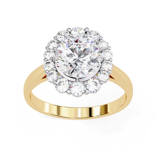 Lab Grown Diamond Solitaire Ring Round Stone (2.17ct) In 14K Gold