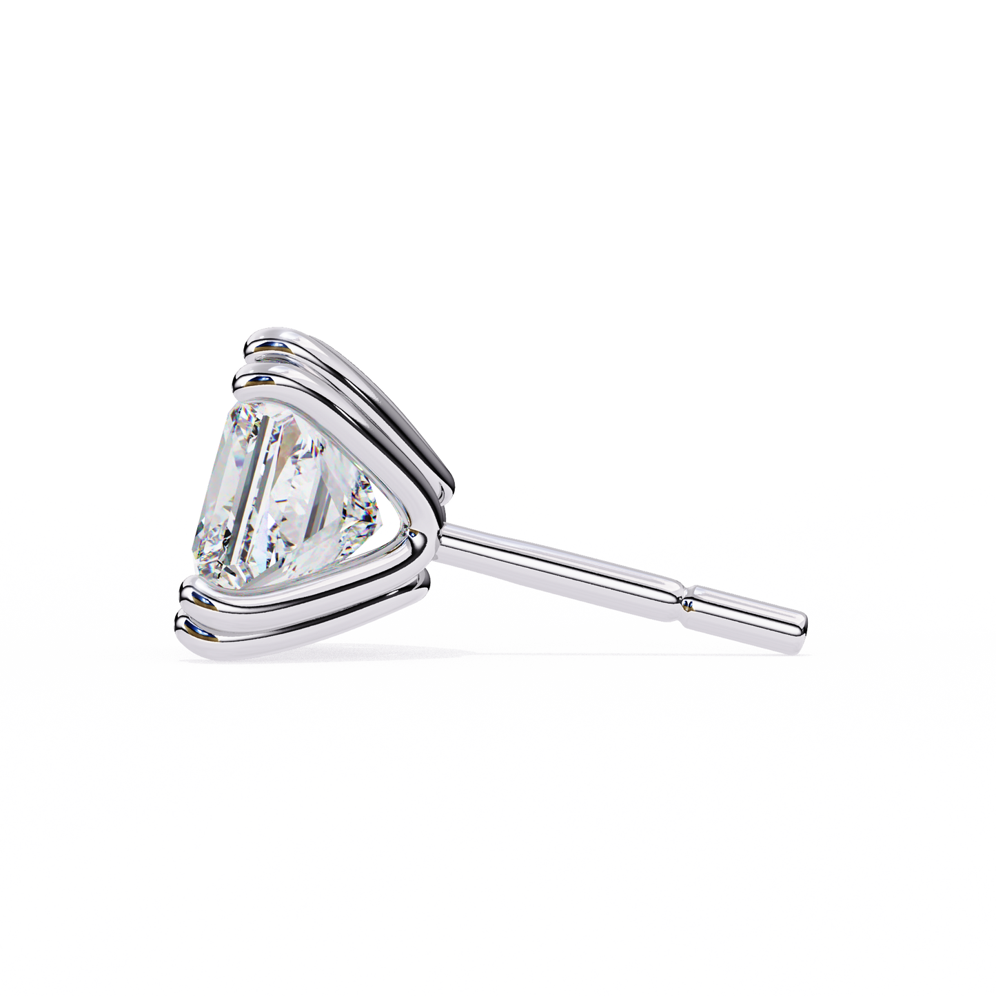 LGD Solitaire Ear Studs Princess Stone (2.4ct Pair) In 14K Gold