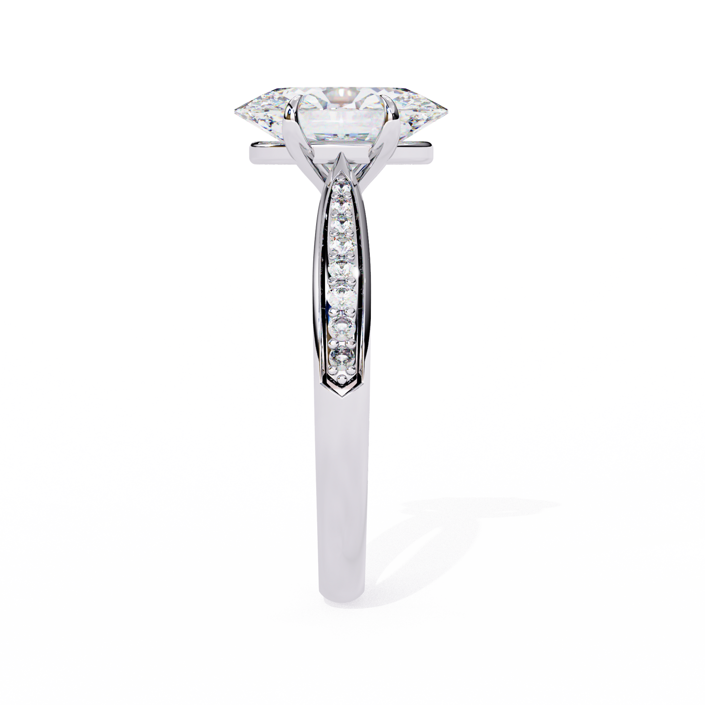 Lab Grown Diamond Ring Solitaire Oval Stone(2.04ct )In 14k Gold