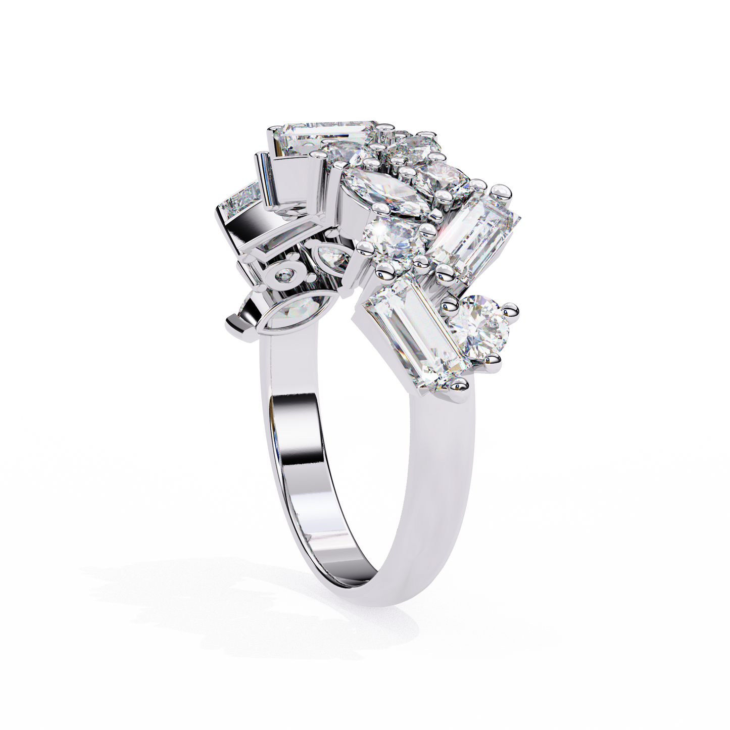 LGD Ring Round & Marquise Stone(1.63ct )In 14k Gold