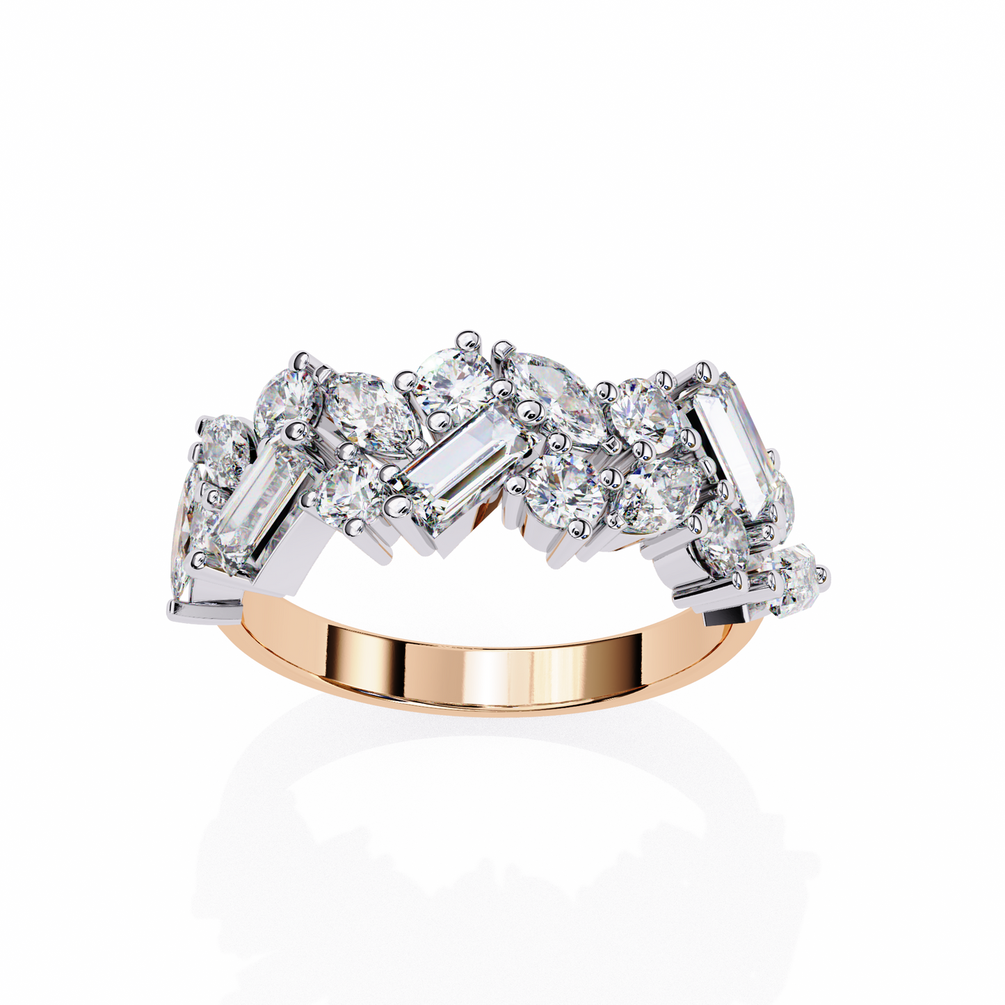 LGD Ring Round & Marquise Stone(1.63ct )In 14k Gold