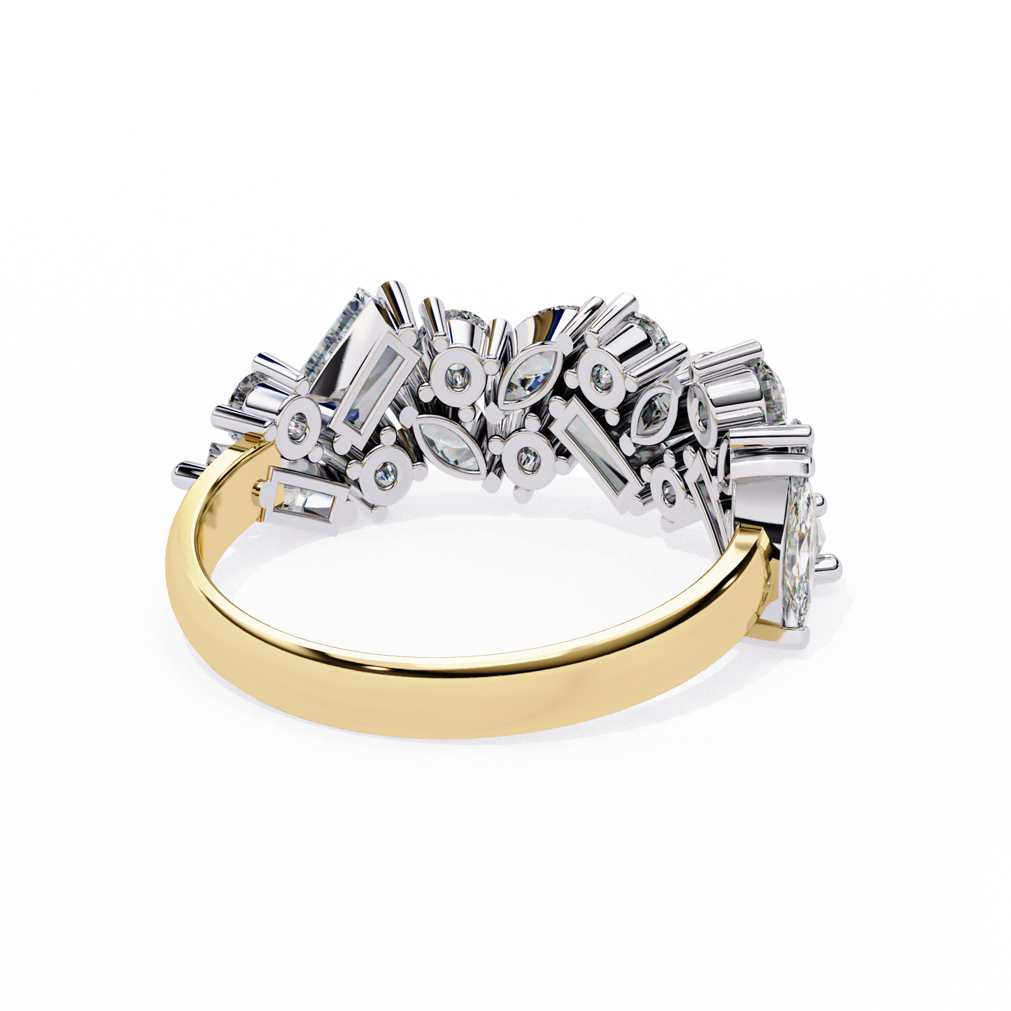 LGD Ring Round & Marquise Stone(1.63ct )In 14k Gold