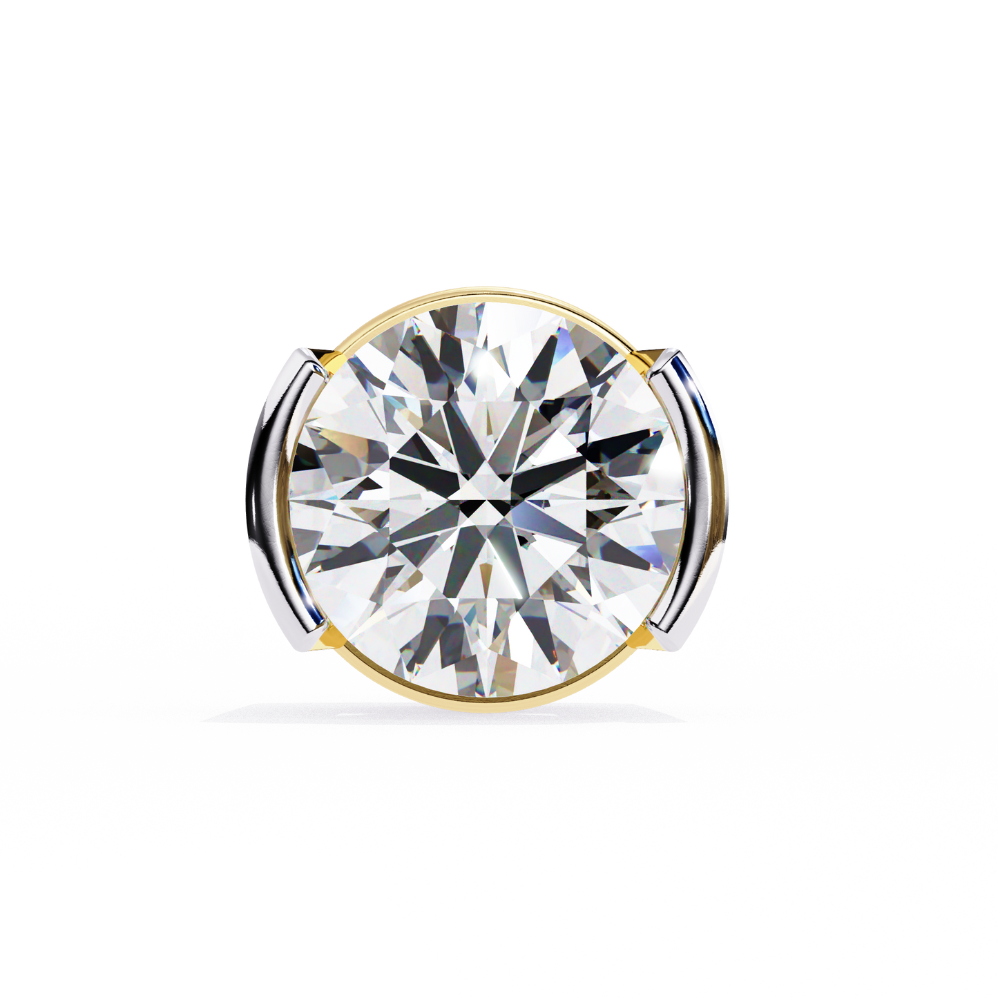 LGD Solitaire Ear Studs Round Stone (2.58ct Pair) In 14K Gold