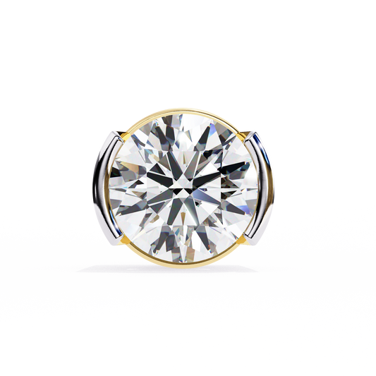 Lab Grown Diamond Solitaire Ear Studs Round Stone (2.58ct Pair) In 14K Gold