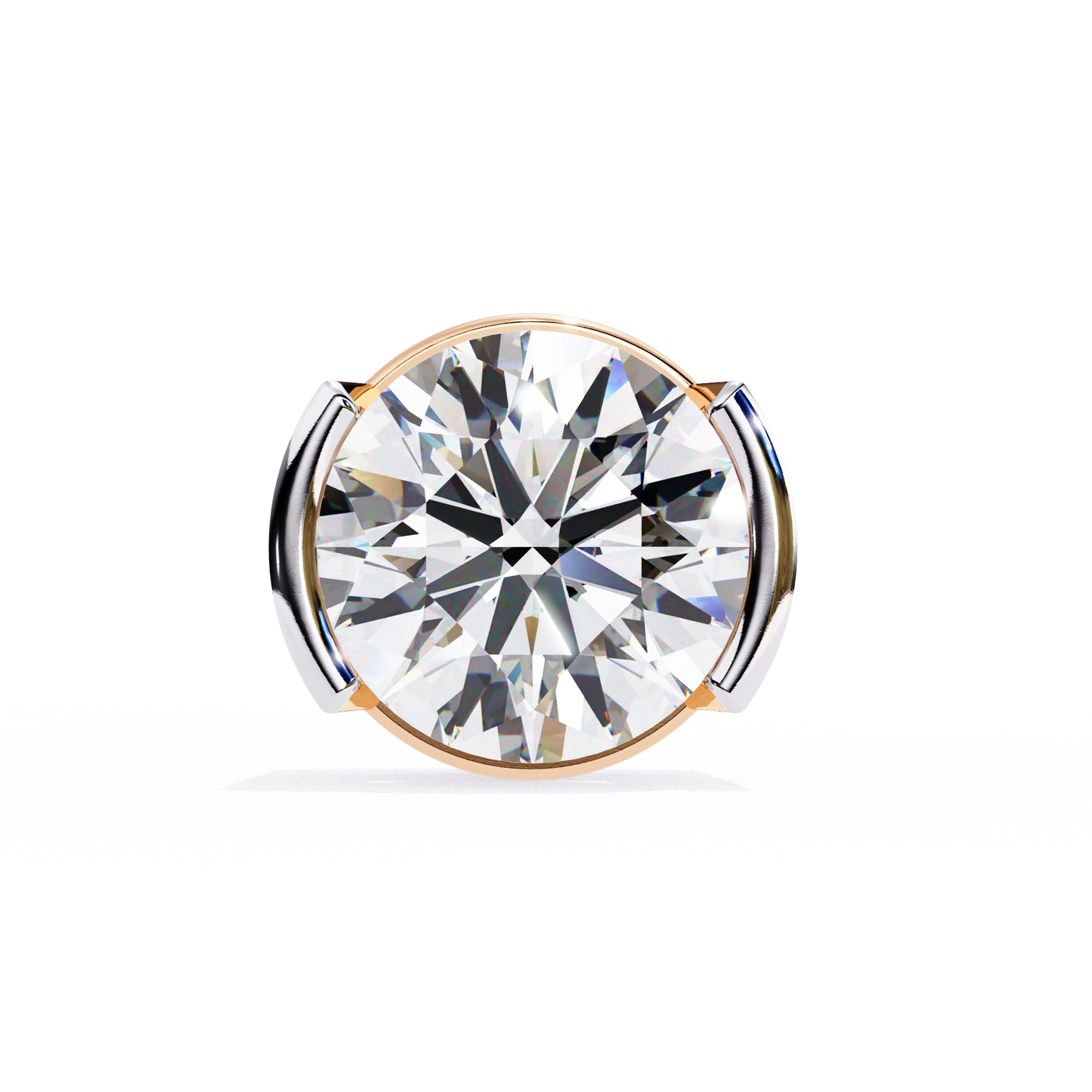 LGD Solitaire Ear Studs Round Stone (2.58ct Pair) In 14K Gold